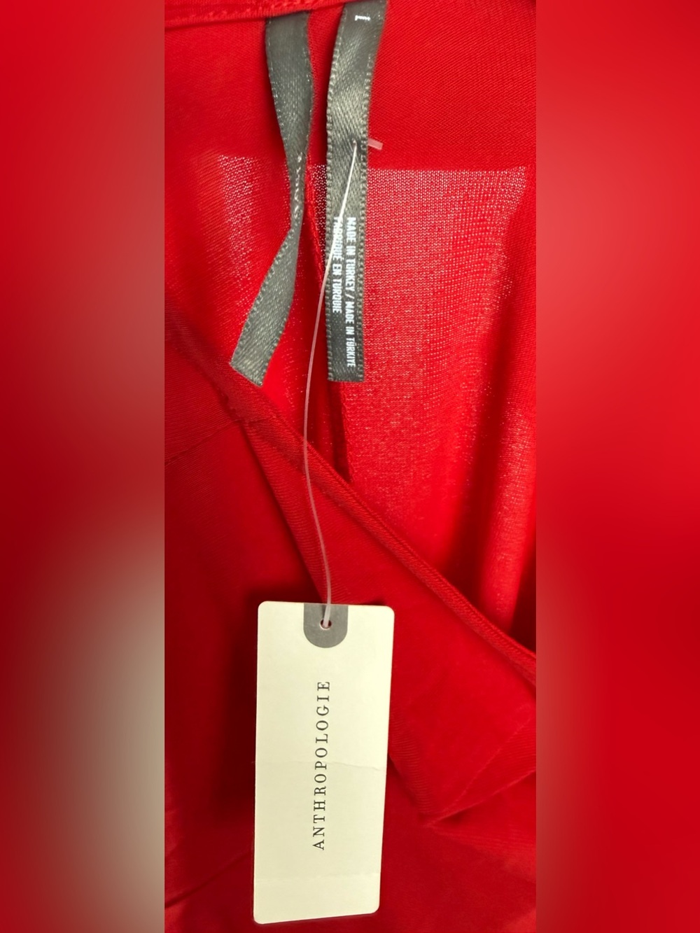By Anthropologie Halter Open Back A-Line Maxi Dress Haute Red Formal Evening NWT - Picture 11 of 12